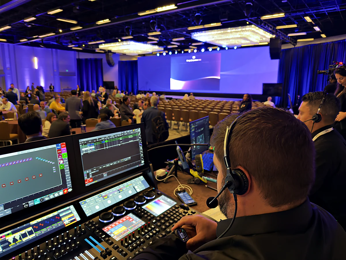 Space City Pro technical crew staffing a position at the 2026 AWS Energy Symposium