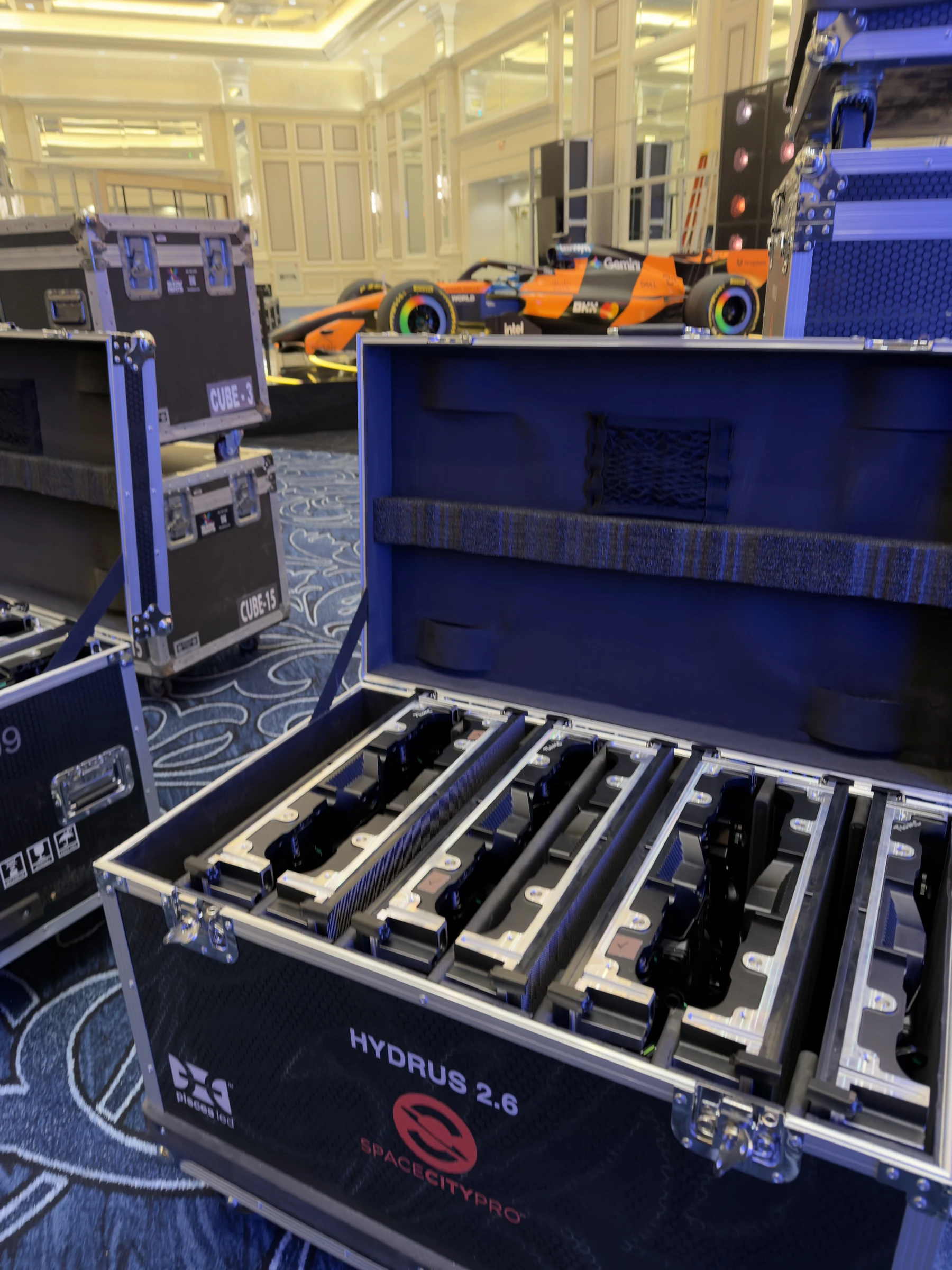 LED wall build on a trade-show floor using owned inventory.
